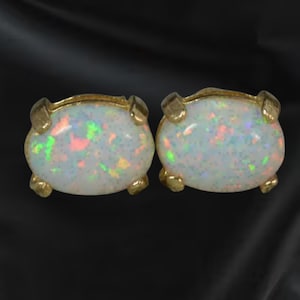 14K Yellow Gold | 925 Sterling silver | Multi-shaped | Fire Ethiopian Opal Earrings | Best quality -Fine eardrops | Pretty Opal Diamond Stud