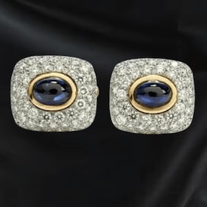 925 Silver Handmade Cufflinks Diamond Cufflinks,Blue Sapphire Cufflinks,Gift For Men,Groomsman Gift,Moissanite Cuff Links,Wedding Cuff Links