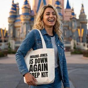 Indiana Jones Down Again Prep Kit Tote Bag | Disneyland WDW Inside Joke