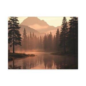 Serene Landscape Canvas Wall Art, Nature Decor, Home Wall Art, Office Aesthetic, Gift for Nature Lovers