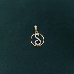 Initial S Letter Diamond Pendant 18 K Gold Initial Letter Pendant  Beautiful Pendant | Gift for Her