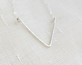 Victory necklace -  Sterling silver chevron necklace, V necklace, Minimalist silver necklace, Hammered necklace, Sterling Silver