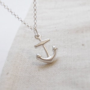 Small anchor necklace Silver anchor necklace, Tiny anchor necklace, Nautical jewelry, Sterling Silver image 1