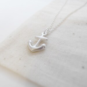 Small anchor necklace Silver anchor necklace, Tiny anchor necklace, Nautical jewelry, Sterling Silver image 2