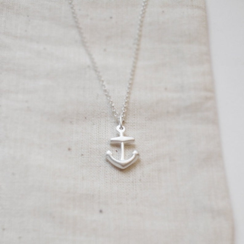 Small anchor necklace Silver anchor necklace, Tiny anchor necklace, Nautical jewelry, Sterling Silver image 3