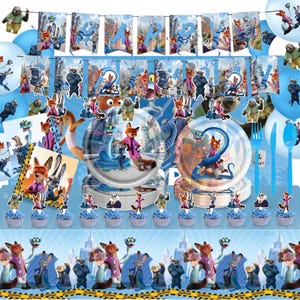 Fox & Rabbit Birthday Party Supplies - Decorations, Banner, Tableware