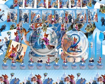 Fox & Rabbit Birthday Party Supplies - Decorations, Banner, Tableware