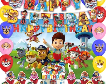 Super Hund Geburtstags-Party-Deko | Banner, Luftballons, Cake Topper