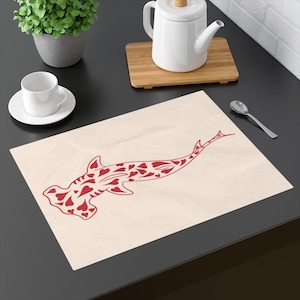 Minimal Red art Placemat, Dining Table Decor, Kitchen Table Setting, Picnic Accessories, Summer Tableware, Home Decor - Customizable,