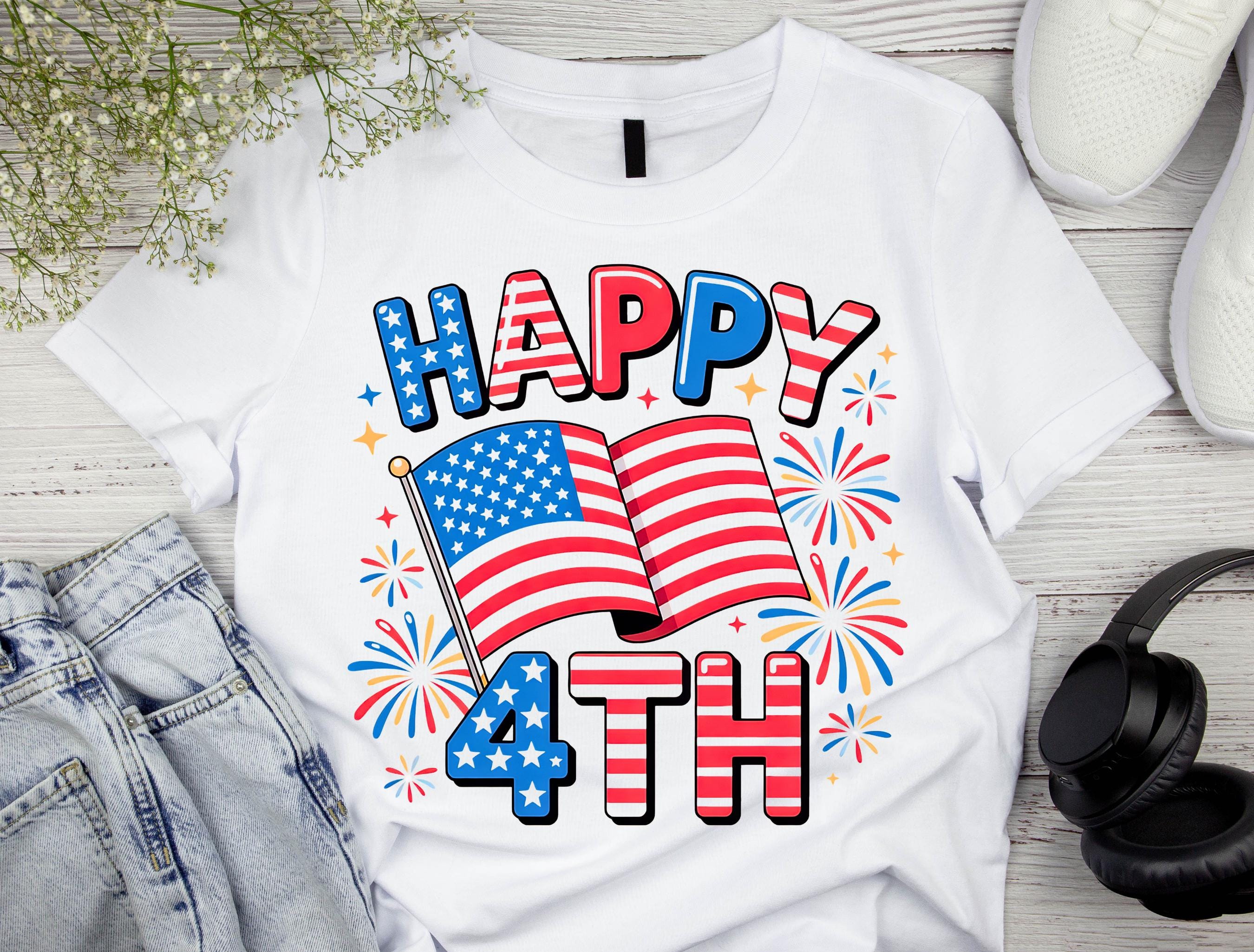 Happy 4th American Flag SVG PNG – Patriotic USA Flag Cricut File ...