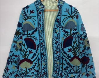 Handmade Suzani Embroidered TNT Fabric Jacket