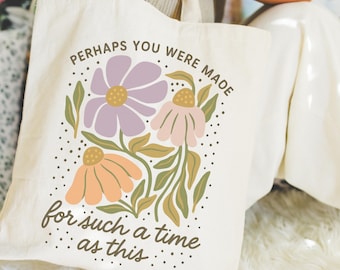 Christian Tote Bag for Women, Scripture Canvas Tote, Bible Verse Floral Bag, Christian Tote Bags Gift, Inspirational Tote Christian