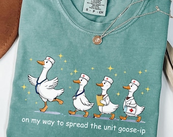 Funny Nurse Goose Shirt Comfort Colors, RN Shirt for Women, Registered Nurse Gift, ER Nurse Tee, Nursing School Graduation Top