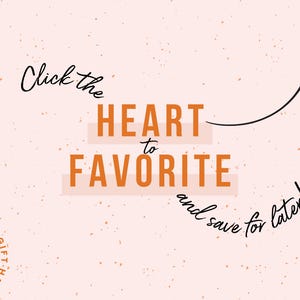 May include: A peach-coloured graphic with the text "Click the HEART to FAVORITE and save for later!" in black and orange. A black arrow points upwards. The words "NURSE GIFT HAVEN" are in a circle at the bottom left.