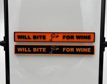 Will Bite for Wine + 4 Other Halloween Magnetic Spooky Sarcastic Sayings