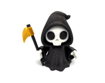Grim Reaper Figurine Gothic Decor 3D Printed with Moving Joints