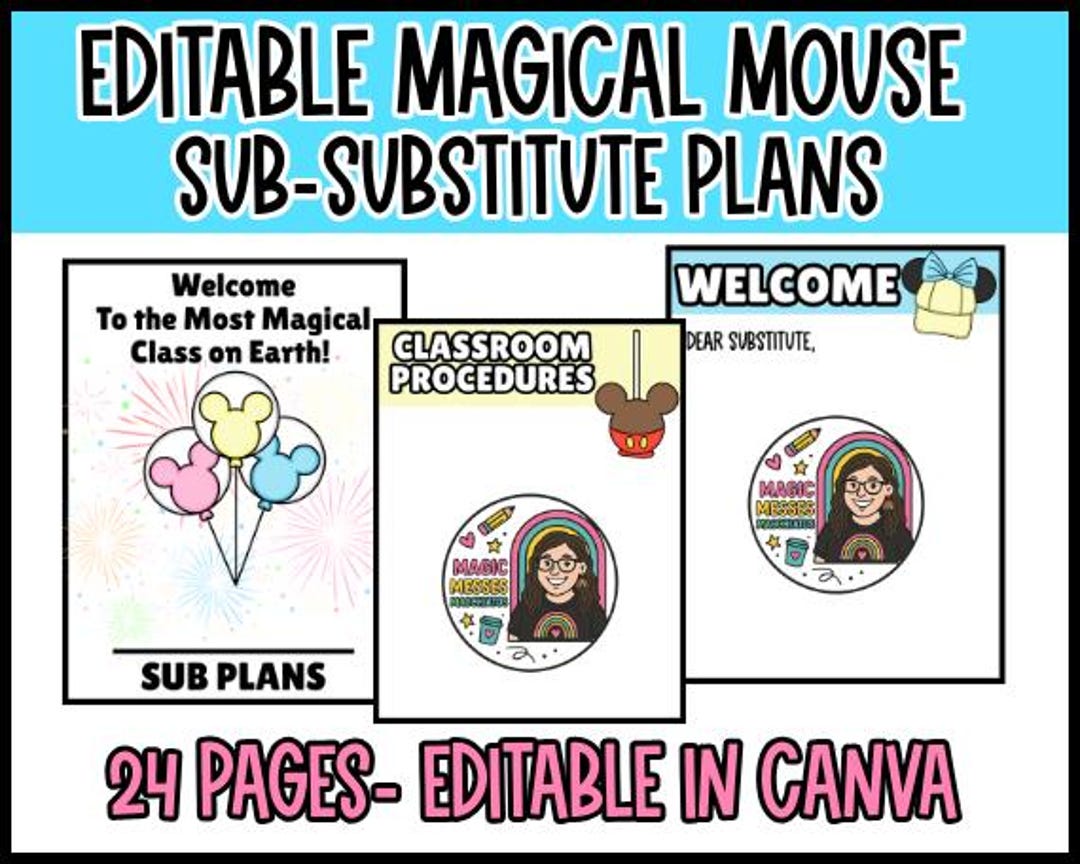 Mouse Button Binder Editable Magical Mouse Substitute Binder | Back to School Classroom ...
