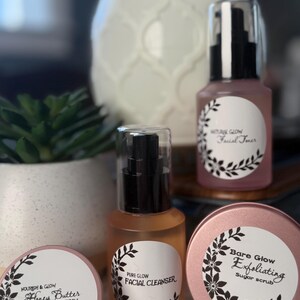 4Step Natural Skincare Routine | Cleanser, Toner, Exfoliate & Moisturizer Set | Complete Facial Glow Kit image 7