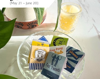 Gemini Matchbook Set of 10 – Handmade Custom Astrology Matches (Zodiac Edit)