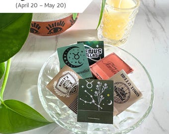 Taurus Matchbook Set of 10 – Handmade Custom Astrology Matches (Zodiac Edit)
