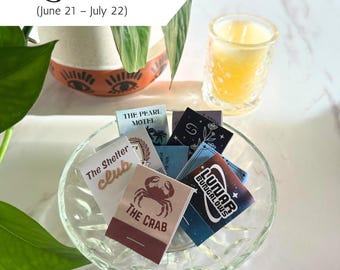 Cancer Matchbook Set of 10 – Handmade Custom Astrology Matches (Zodiac Edit)