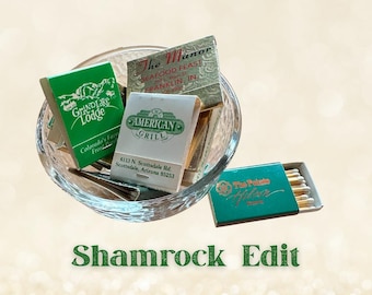 Vintage Matchbooks & Matchboxes Lot – 15 Assorted Colors, Mostly Unstruck (The Shamrock Edit)