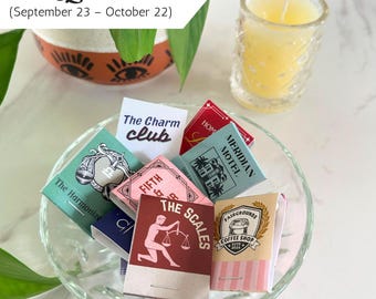 Libra Matchbook Set of 10 – Handmade Custom Astrology Matches (Zodiac Edit)