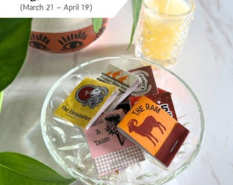 Aries Matchbook Set of 10 – Handmade Custom Astrology Matches (Zodiac Edit)