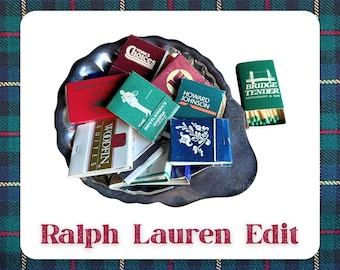 Vintage Matchbooks & Matchboxes Lot – 15 Assorted Colors, Mostly Unstruck (The Ralph Lauren Edit)