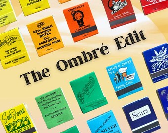 Vintage Matchbook Lot – 15 Assorted Colors, Mostly Unstruck (The Ombre Edit)