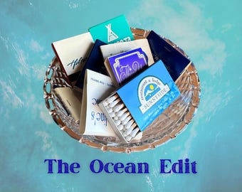 Vintage Matchbooks & Matchboxes Lot – 15 Assorted Colors, Mostly Unstruck (The Ocean Edit)