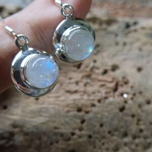 Handgemachte Sterling Silber Mondstein Ohrringe: Boho Edelstein