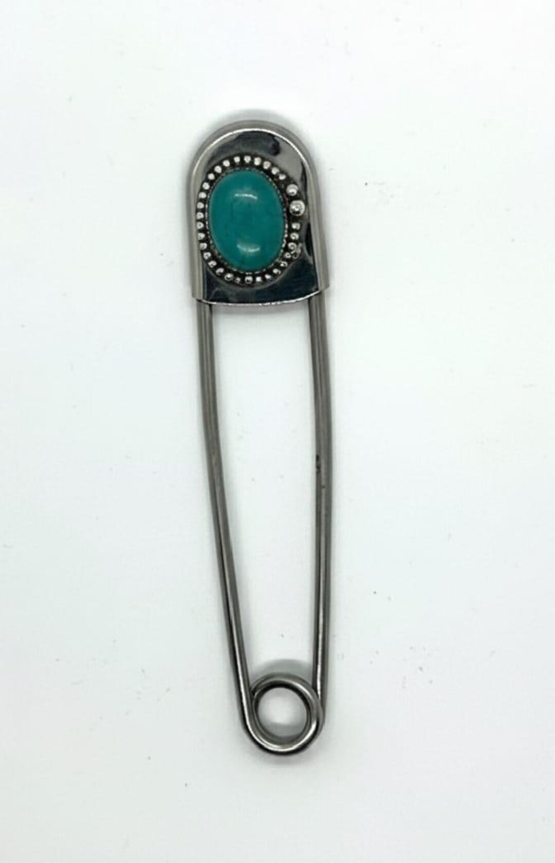 Pin Key Chain Green Onyx Safety Pin Keychain Sterling Silver Jewelry , Unique Gift ...