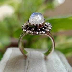 Sterling Silver Moonstone Ring: Handmade Elegant Jewelry