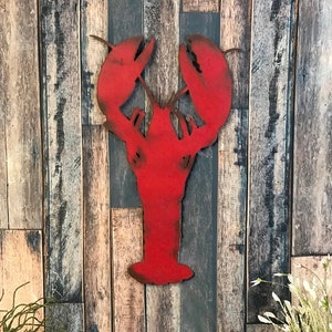 Lobster Metal Wall Art Home Decor Handmade Choose Your Size 11, 17 or ...