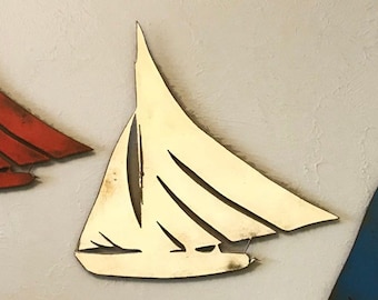 Sailboat Metal Wall Art – Nautical Home Decor, 14 Gauge Steel, Choose Size/Color