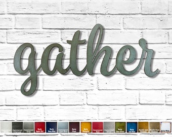 gather - Metal Wall Art Home Decor - Choose your Size 17", 23", 32", 36" or 40" wide - Choose your Patina Color - Living Kitchen Family Room