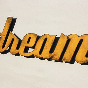 Dream Metal Wall Art 24 Wide Word Wall Art Choose Your Color With Rust Dream Metal Wall Art 24 Wide Word Wall Art Choose Your Color With Rust