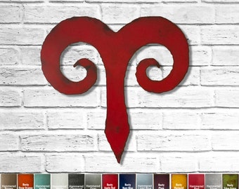 Aries metal wall art - Choose 11", 17" or 23" any Patina Color and any Zodiac Horoscope Symbol