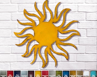 Sun Metal Wall Art – 14 Gauge Steel Home Decor, Choose Size and Patina Color