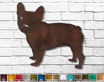 French Bulldog - Metal Wall Art - Handmade - Choose 11", 17" or 23" - Choose your Patina Color, OR Choose from 20 different Dog Breeds!