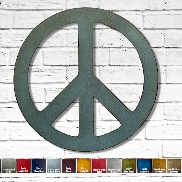 Peace Symbol - Metal Wal Art Home Decor - Choose your Size 12", 17", 24", 30", 36" or 40" Choose your Patina Color!