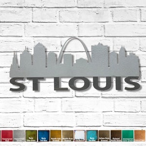 St. Louis Skyline Metal Wall Art - Choose 23", 30", or 40" wide - Choose your Patina Color - Cityscape Wall Art - Handmade Home Decor