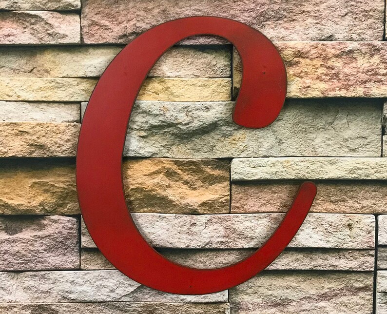 Letter C Metal Wall Art Home Decor Choose 8 12 Etsy