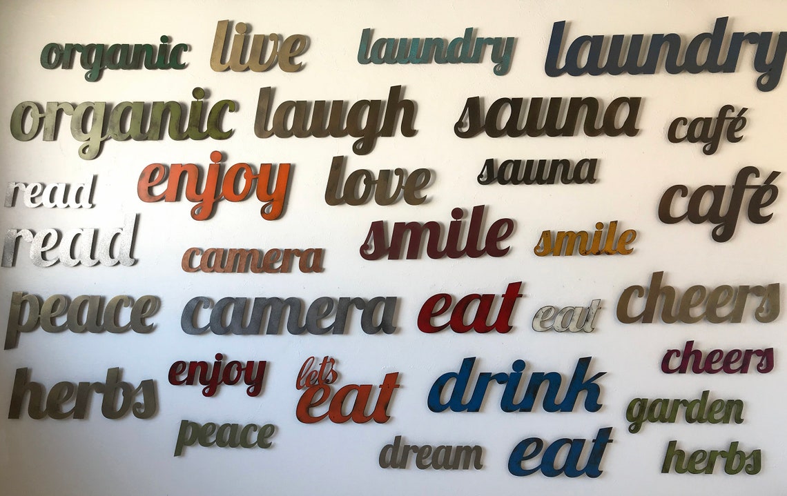 Encircled Metal Letter W Wall Art Choose 8 Etsy