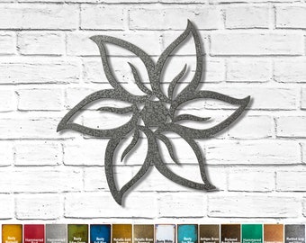 Pinwheel Flower - Metal Wall Art  -Choose your size 12", 17" or 23" wide, Choose a Patina Color - Handmade Hanging Whimsical Wall Decoration