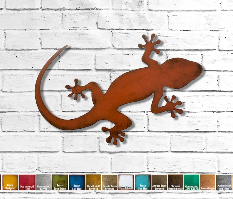 Lizard Gecko Metal Wall Art Handmade Choose 10 - Etsy