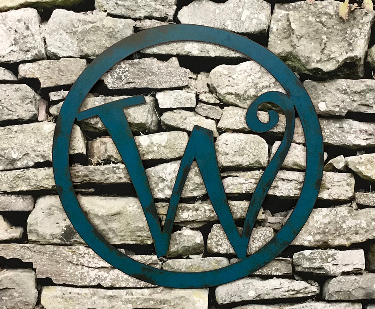 Encircled Metal Letter W Wall Art Choose 8 Etsy