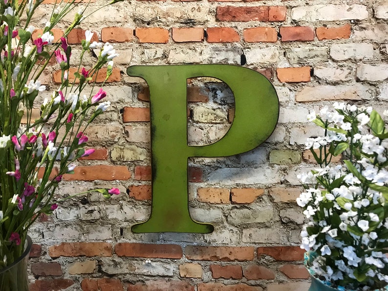 Metal Letter P 8 12 16 or 22 Inch Etsy