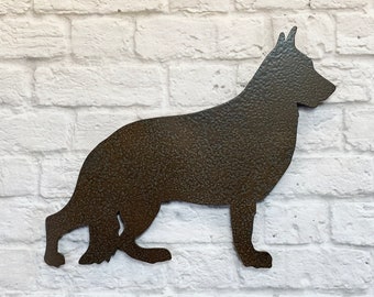 German Shepherd - Metal Wall Art - Handmade - Choose 17" or 23" and your Patina Color